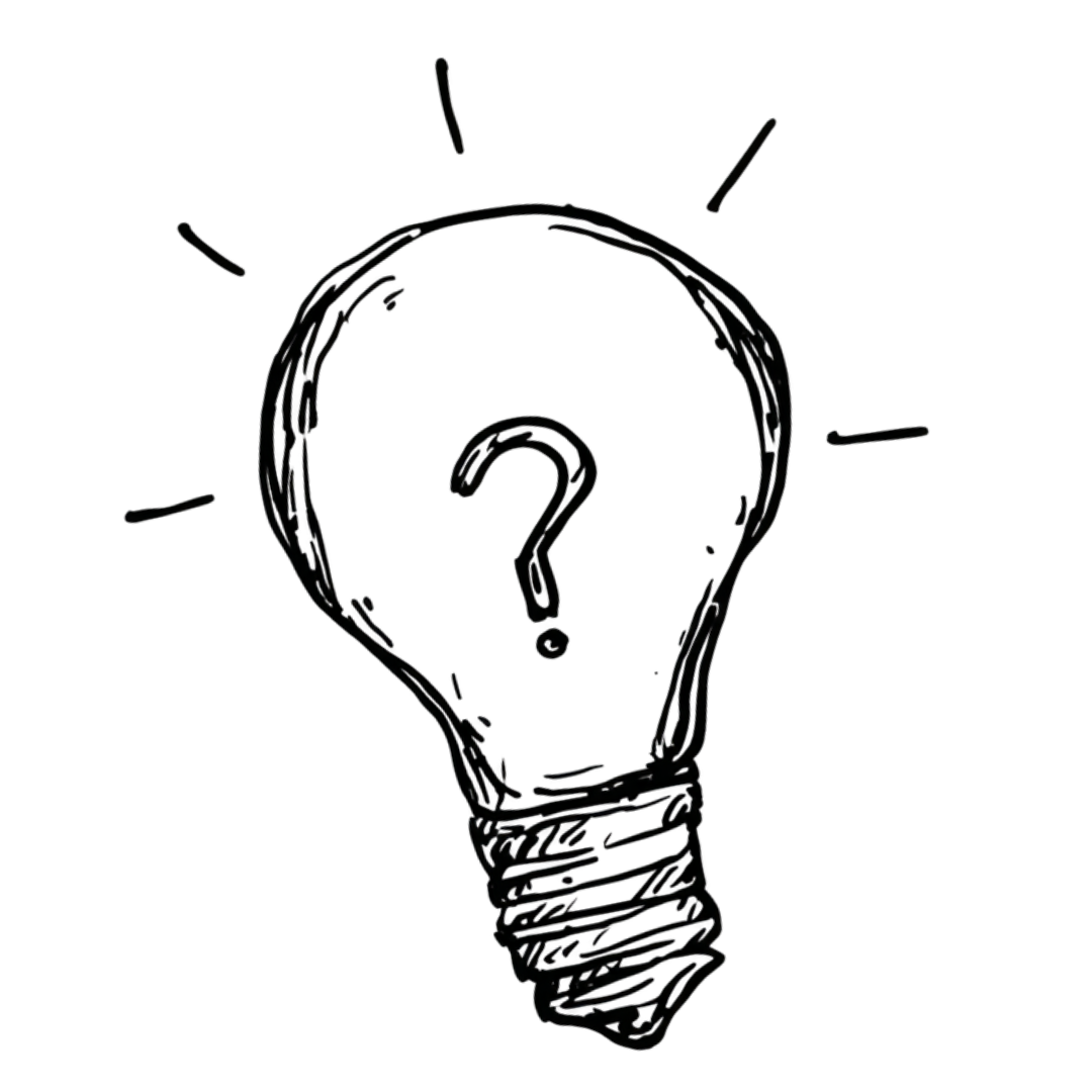 Lightbulb with question mark illustration